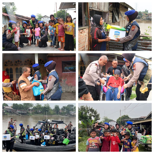 Sambut Hari Jadi Polwan ke-78, Polwan Polda Riau Gelar Program JALUR di Sungai Duku, Bagikan Sembako dan Buka Klinik Terapung