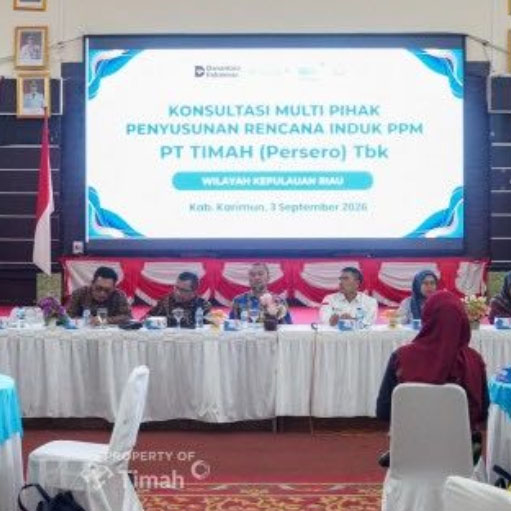 Konsultasi publik PT TIMAH (Persero) Tbk serap masukan untuk memperbarui dokume RIPPM di Gedung Nasional  Kabupaten Karimun. (Foto: Humas PT Timah)