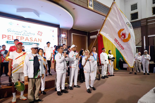 Bupati Karimun, Ing. H. Iskandarsyah, pelepas 469 anggota kontingen Kabupaten Karimun berlaga pada PORPROV VI Kepri Tahun 2026. 