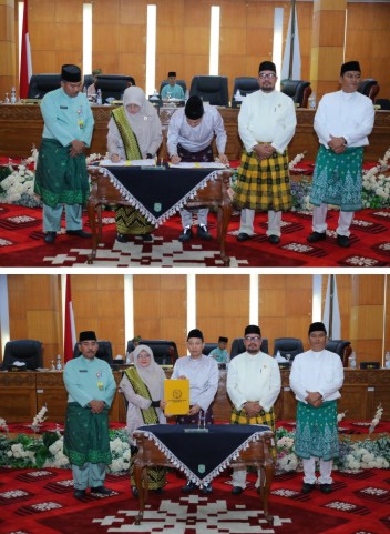 Penandatanganan persetujuan bersama Ranperda Perubahan APBD Kabupaten Siak Tahun Anggaran 2026. (Foto: ist)
