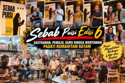 Gelaran Sebab Puisi edisi ke-6 berlangsung di Laman Kata Rumahitam, Sekupang, Batam. (Foto: ist)
